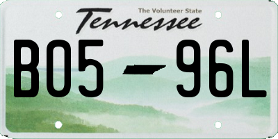 TN license plate B0596L