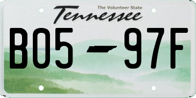 TN license plate B0597F