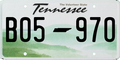 TN license plate B0597O