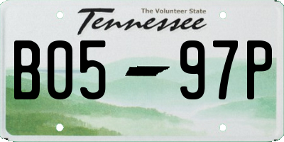 TN license plate B0597P