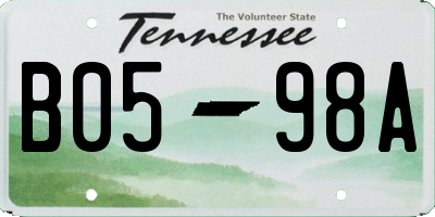 TN license plate B0598A
