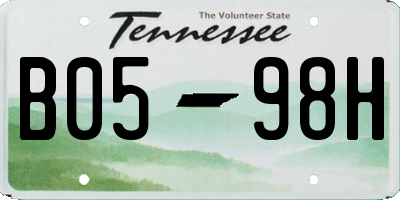 TN license plate B0598H