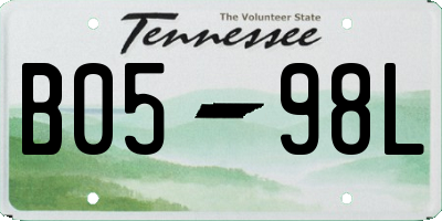 TN license plate B0598L