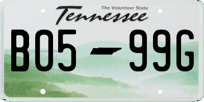 TN license plate B0599G