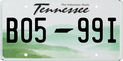 TN license plate B0599I