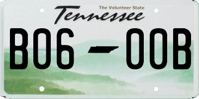 TN license plate B0600B