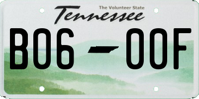 TN license plate B0600F