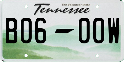 TN license plate B0600W