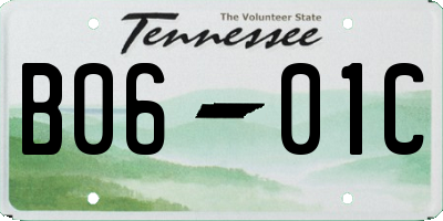 TN license plate B0601C