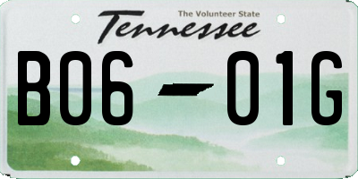 TN license plate B0601G