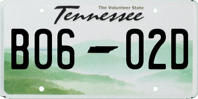 TN license plate B0602D