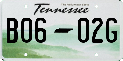 TN license plate B0602G