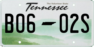 TN license plate B0602S