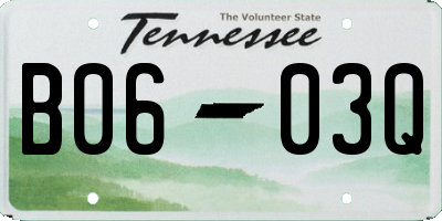 TN license plate B0603Q