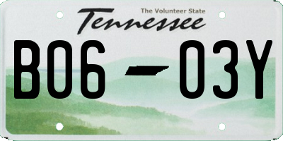 TN license plate B0603Y