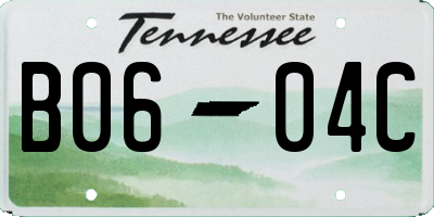 TN license plate B0604C