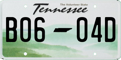 TN license plate B0604D