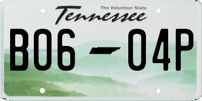 TN license plate B0604P