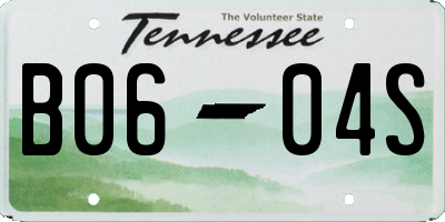 TN license plate B0604S