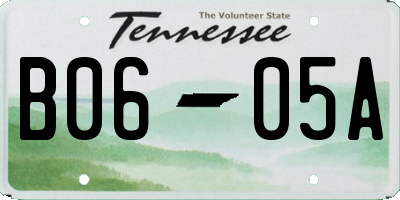 TN license plate B0605A