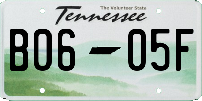 TN license plate B0605F
