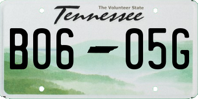 TN license plate B0605G