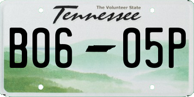 TN license plate B0605P