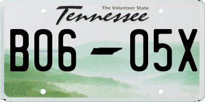 TN license plate B0605X