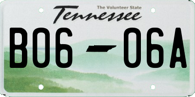 TN license plate B0606A
