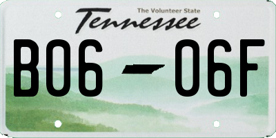 TN license plate B0606F