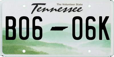 TN license plate B0606K