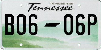 TN license plate B0606P
