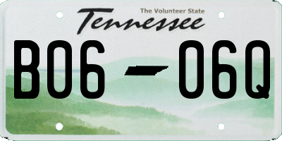 TN license plate B0606Q