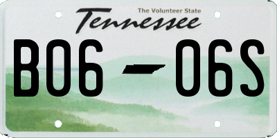 TN license plate B0606S