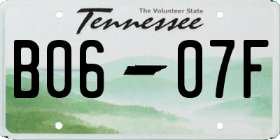 TN license plate B0607F