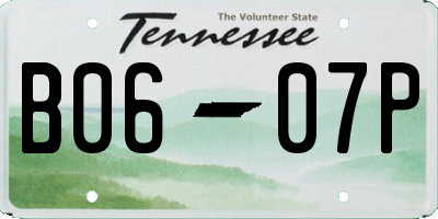 TN license plate B0607P