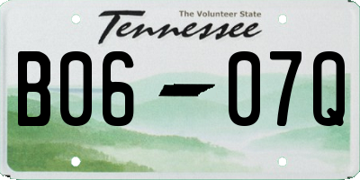 TN license plate B0607Q