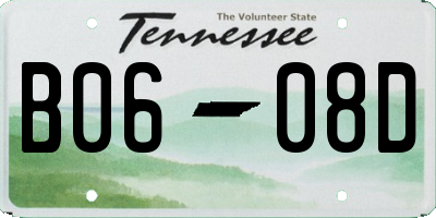 TN license plate B0608D