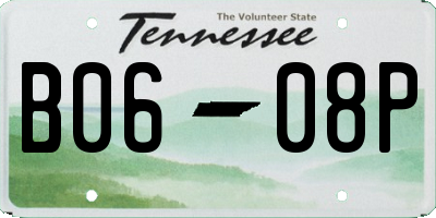 TN license plate B0608P