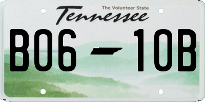 TN license plate B0610B
