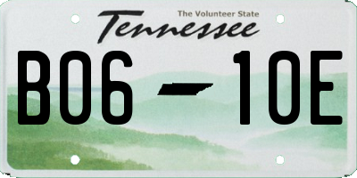 TN license plate B0610E