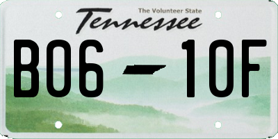 TN license plate B0610F