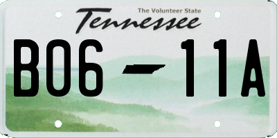 TN license plate B0611A