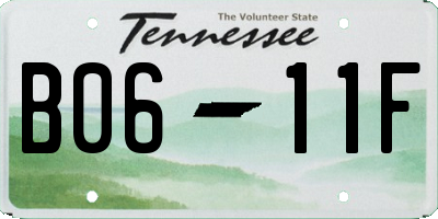 TN license plate B0611F