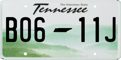 TN license plate B0611J