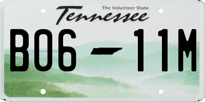 TN license plate B0611M