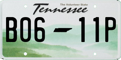 TN license plate B0611P