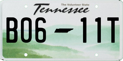 TN license plate B0611T