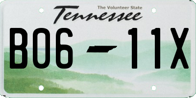 TN license plate B0611X