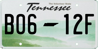 TN license plate B0612F